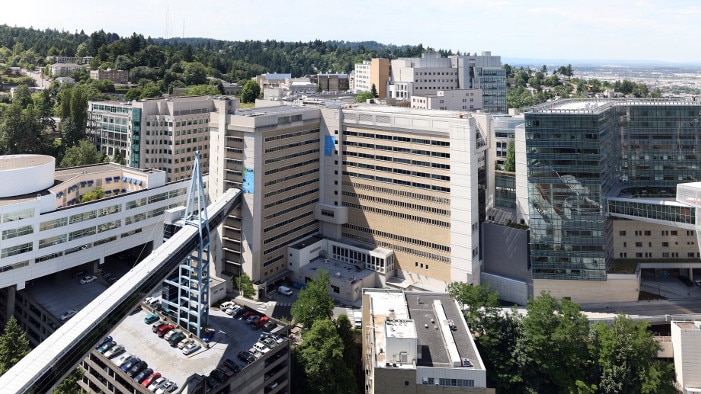 Oregon Health & Science University main campus. Image credit: Cacophony, Wikimedia User Commons.
